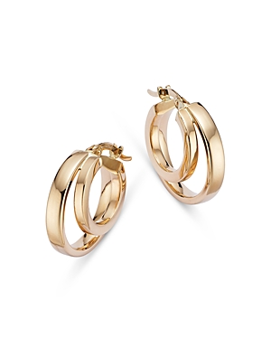 Bloomingdale's Double Row Hoop Earrings In 14k Yellow Gold - Exclusive In Gold