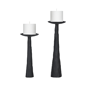 Shop Renwil Ren-wil Tilde Tapered/pillar Candle Holders, Set Of 2 In Matte Black