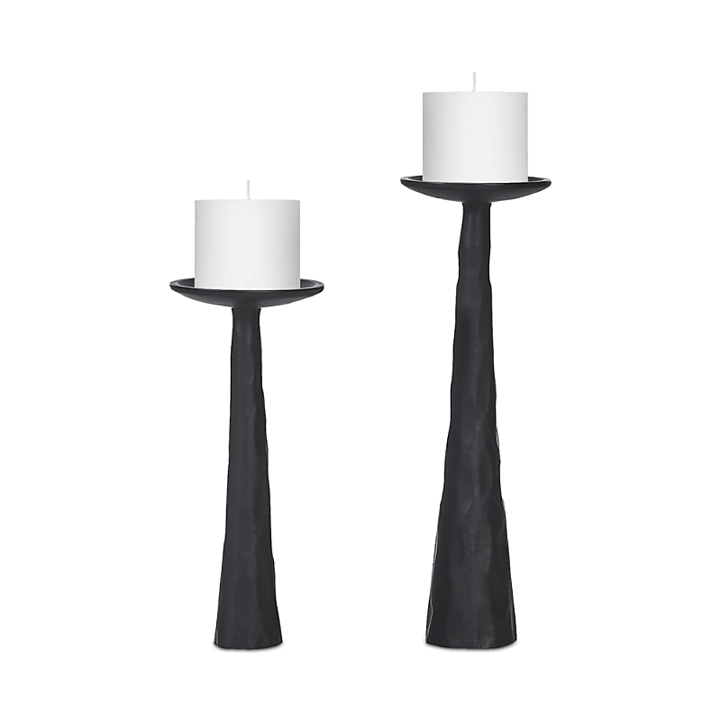 Renwil Ren-wil Tilde Tapered/pillar Candle Holders, Set Of 2 In Matte Black