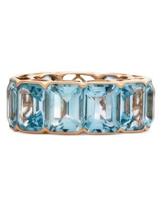 PIRANESI - 18K Rose Gold Pietra Blue Topaz Eternity Ring