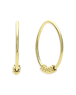 Shop Lagos 18k Yellow Gold Signature Caviar Superfine Thin Hoop Earrings