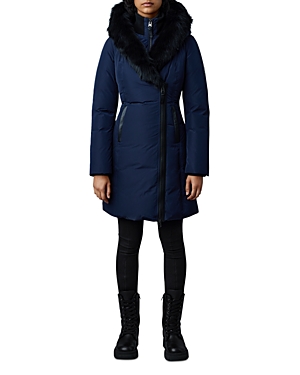 MACKAGE KAY HOODED DOWN SHEARLING COAT