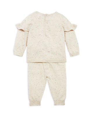 Girls' Ruffle Trim Confetti Sweater Set - Baby