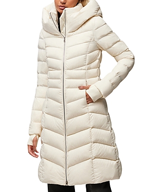 Soia & Kyo Quilted Long Coat In Powder