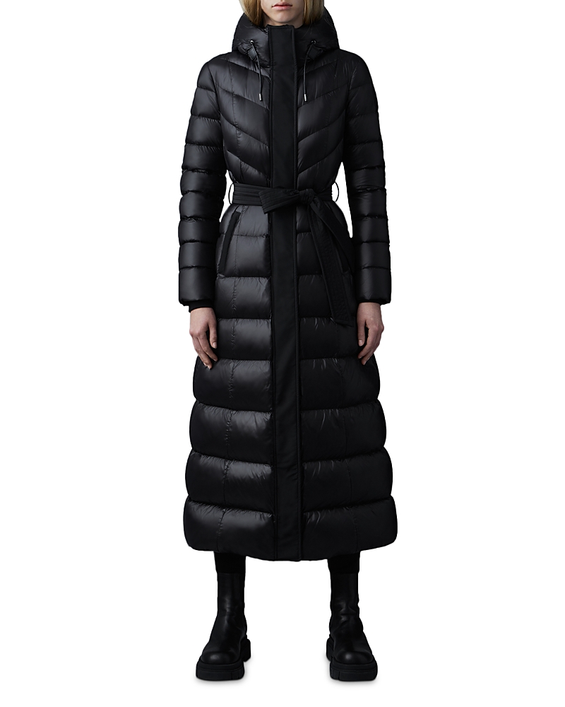 Mackage Calina R Long Nylon Down Jacket In Black