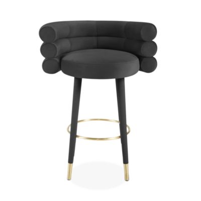  Betty Velvet Barstool in Grey