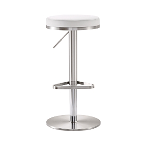 Tov Furniture Fano Stainless Steel Adjustable Barstool In White