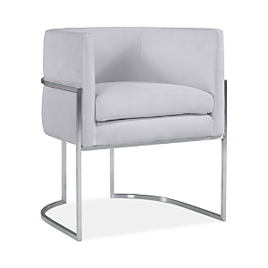 Shop Tov Furniture Giselle Velvet Dining Chair With Silver Tone Legs In Gray