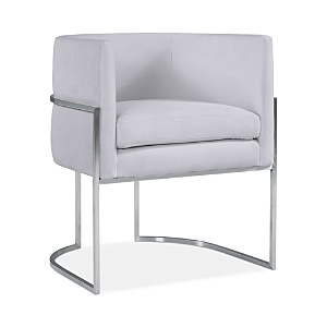 Tov Furniture Giselle Velvet Dining Chair With Silver Tone Legs In Gray