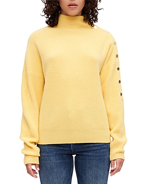 Maje Mandarine Side Button Cashmere Sweater