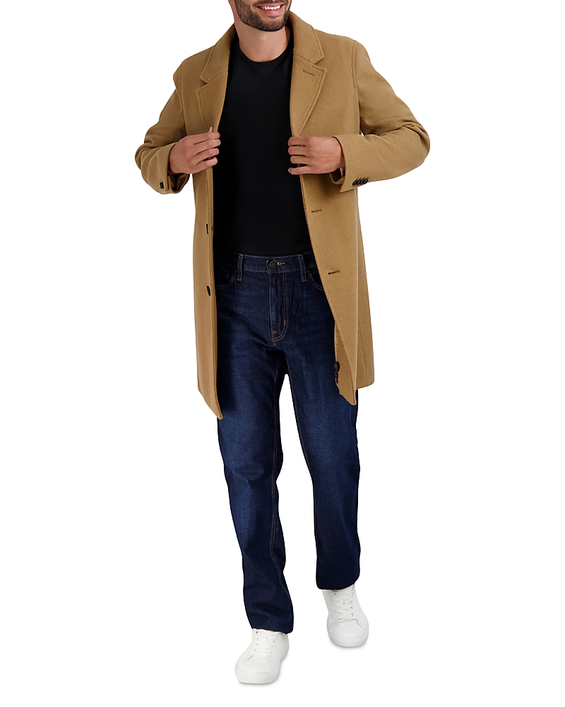 Cole Haan Men's Melton Classic-fit Topcoat In Camel