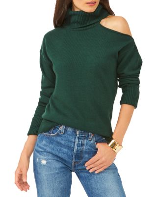 L’Agence Green high quality One Shoulder Turtleneck Sweater Size Small New