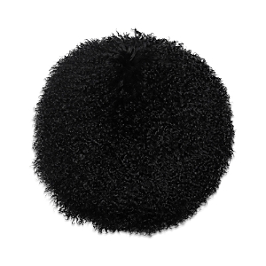 Tov Furniture New Zealand Sheepskin Round Pillow, 16 In Black