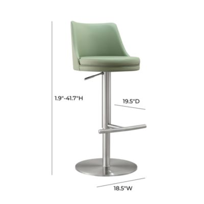  Reagan Performance Faux Leather Silver Adjustable Stool