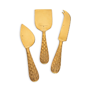 Shop Mackenzie-childs Queen Bee Cheese Knife Set In Gold