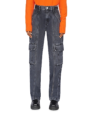 Frame Utility High Rise Straight Jeans in Astray