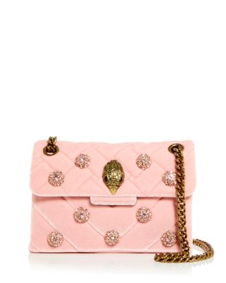 KURT GEIGER LONDON - Mini Kensington Embellished Velvet Shoulder Bag