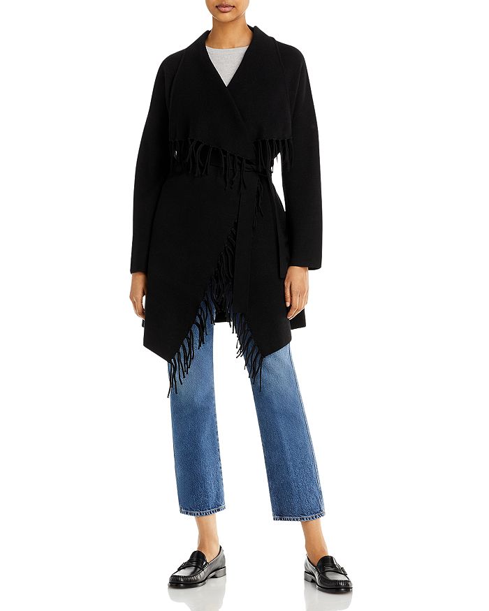 Fringe wrap cardigan top