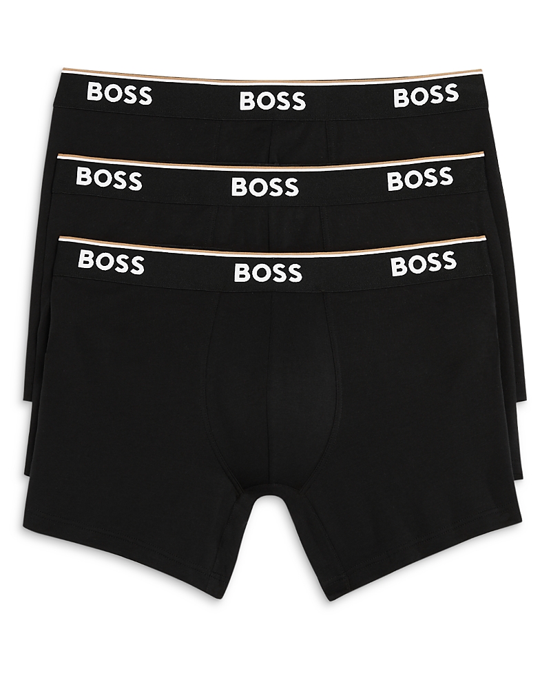 Hugo Boss Boss Underwear 3 Pack Long Boxer Briefs In Black