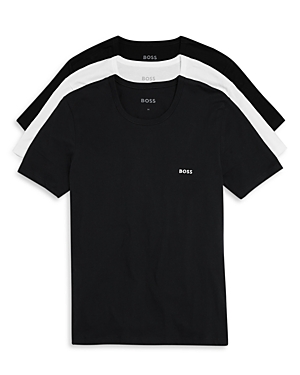 Hugo Boss Classic Cotton Embroidered Logo Crewneck Tees, Pack Of 3 In Open Miscellaneous