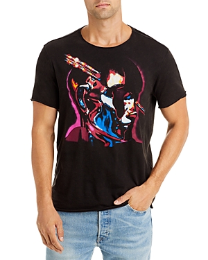 John Varvatos Judas Priest Raw Edge Cotton Graphic Tee In Black