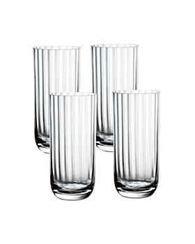Nude Glass Caldera Crystal Long Drink Highball Glasses - 15.25 oz - Set of 4