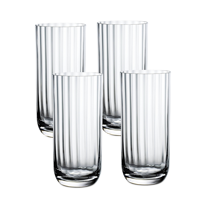 Villeroy & Boch Set Of 4 Rose Garden Highball Tumblers In Clear