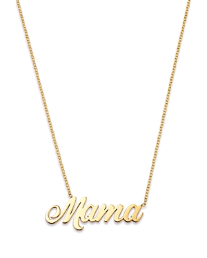 Shop Zoë Chicco 14k Yellow Gold Tender Tokens Mama Script Necklace, 16-18'