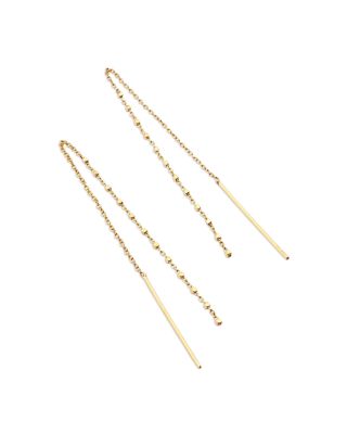 14K Yellow Gold Simple Gold Threader Earrings