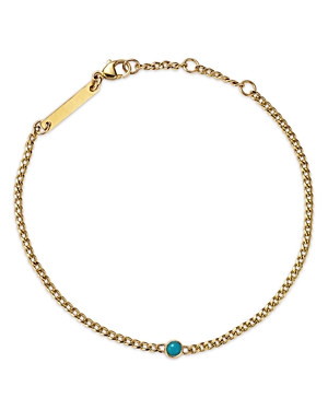 Shop Zoë Chicco 14k Yellow Gold Bezel Set Turquoise Bracelet