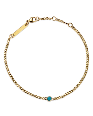 Zoë Chicco 14k Yellow Gold Bezel Set Turquoise Bracelet In Gold