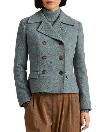 Ralph Lauren Herringbone Double Breasted Coat | Bloomingdale's