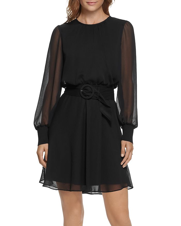 KARL LAGERFELD PARIS Floral Chiffon Dress