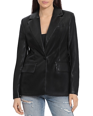 Bagatelle Faux Leather Structured Blazer