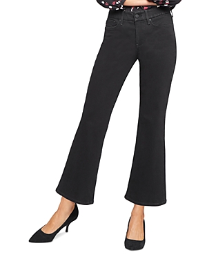 Shop Nydj Waist-match High Rise Relaxed Flared Jeans In Black Rinse