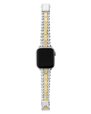 Sterling Silver & 18K Gold Diamond Link Apple™ Smartwatch Bracelet, 38-45mm