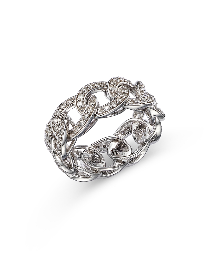 Bloomingdale's Diamond Chain Link Ring In 14k White Gold, 1.0 Ct. T. W. - Exclusive In White