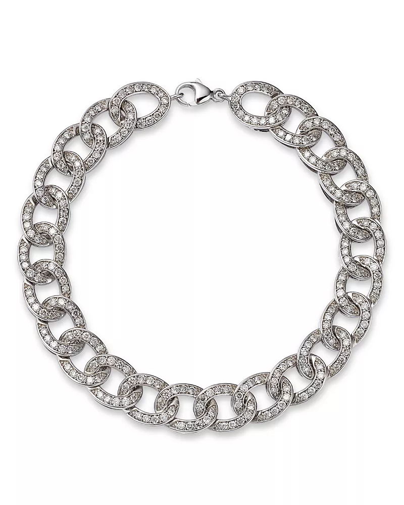 Bloomingdale's Fine Collection Diamond Chain Link Bracelet in 14K White Gold, 3.0 tcw