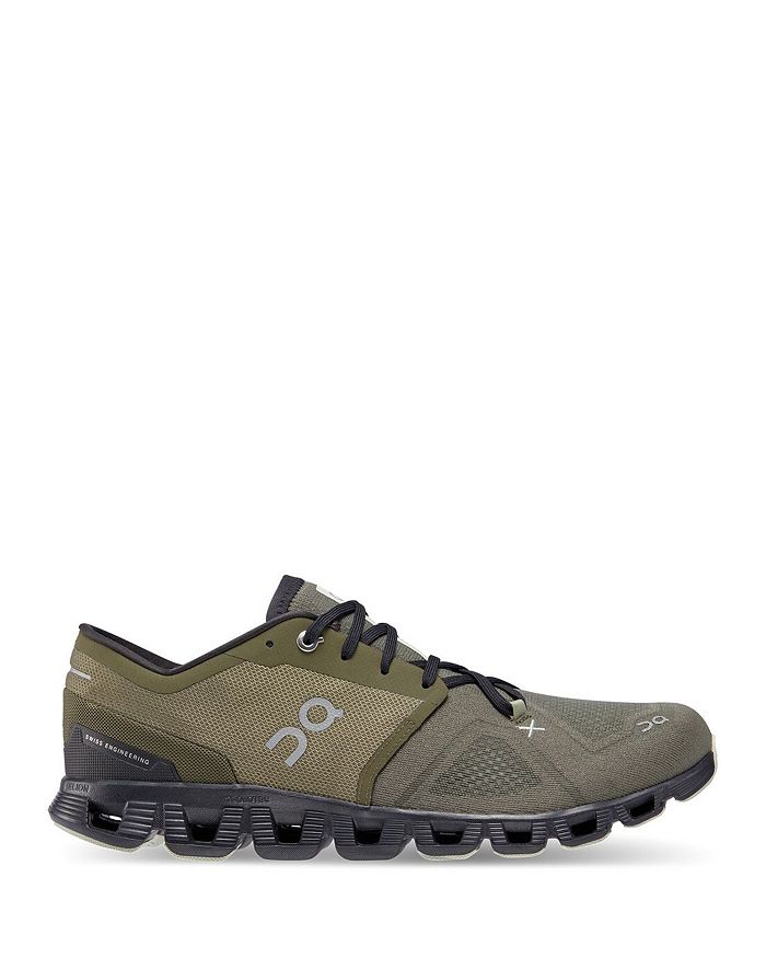 Shop On Men's Cloud X 3 Lace Up Running Sneakers In Olive | Reseda