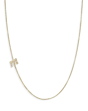 Photos - Pendant / Choker Necklace Zoe Lev 14K Yellow Gold Diamond Script Initial Asymmetrical Necklace, 16-1
