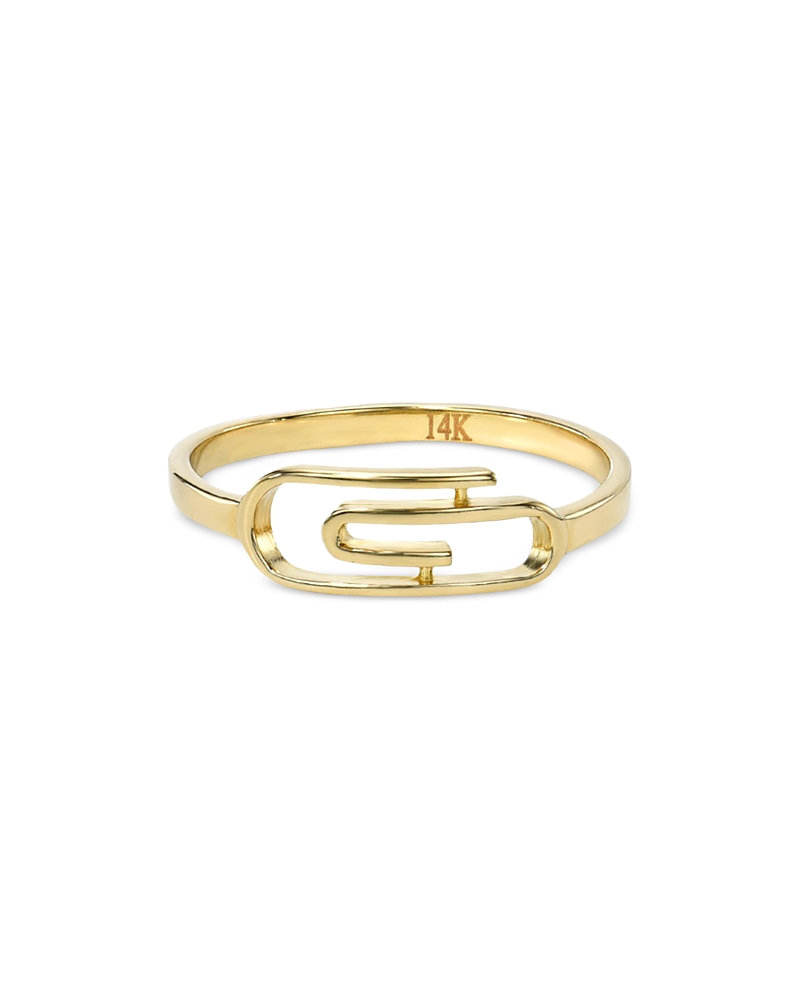 Zoe Lev 14K Yellow Gold Paperclip Ring