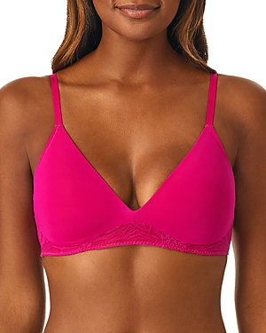 On Gossamer Sleek & Lace Wireless Lift Bra In Deep Magenta
