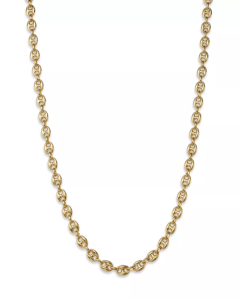 Bloomingdale's Fine Collection Men's Puffed Mariner Link Chain Necklace in 14K Yellow Gold, 24