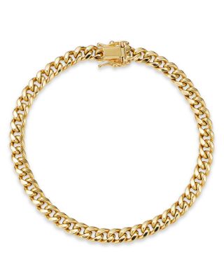 Bloomingdale's Fine Collection - Men's Miami Cuban Link Chain Bracelet in 14K Yellow Gold - Exclusive