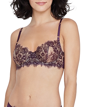 Skarlett Blue Entice Lace Balconette Bra In Majestic/nylon