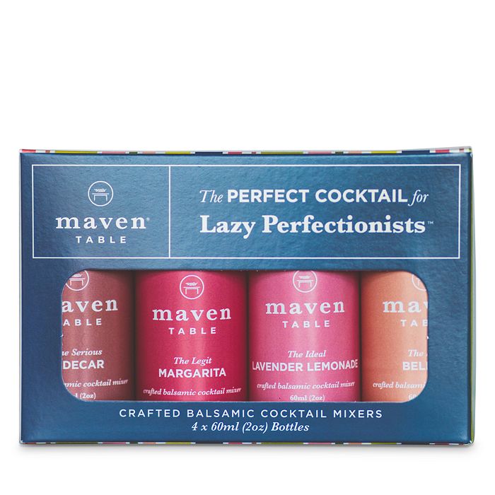 Maven Table Crafted Balsamic Cocktail Mixers Gift Set, Four Bottles