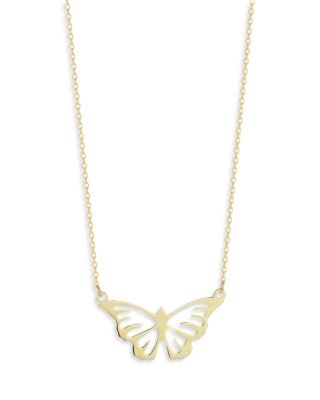 Moon & Meadow - Butterfly Necklace in 14K Yellow Gold, 16"