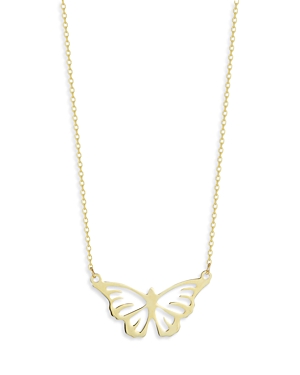 Bloomingdale's Butterfly Necklace In 14k Yellow Gold, 16