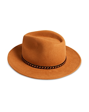 Ted Baker Finsa Leather Detail Wool Fedora