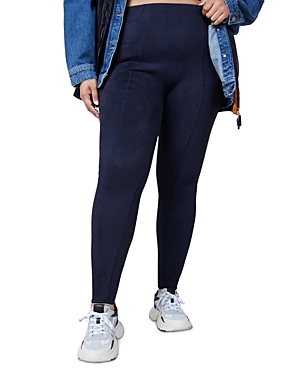 Spanx Faux Suede Leggings In Classic Navy